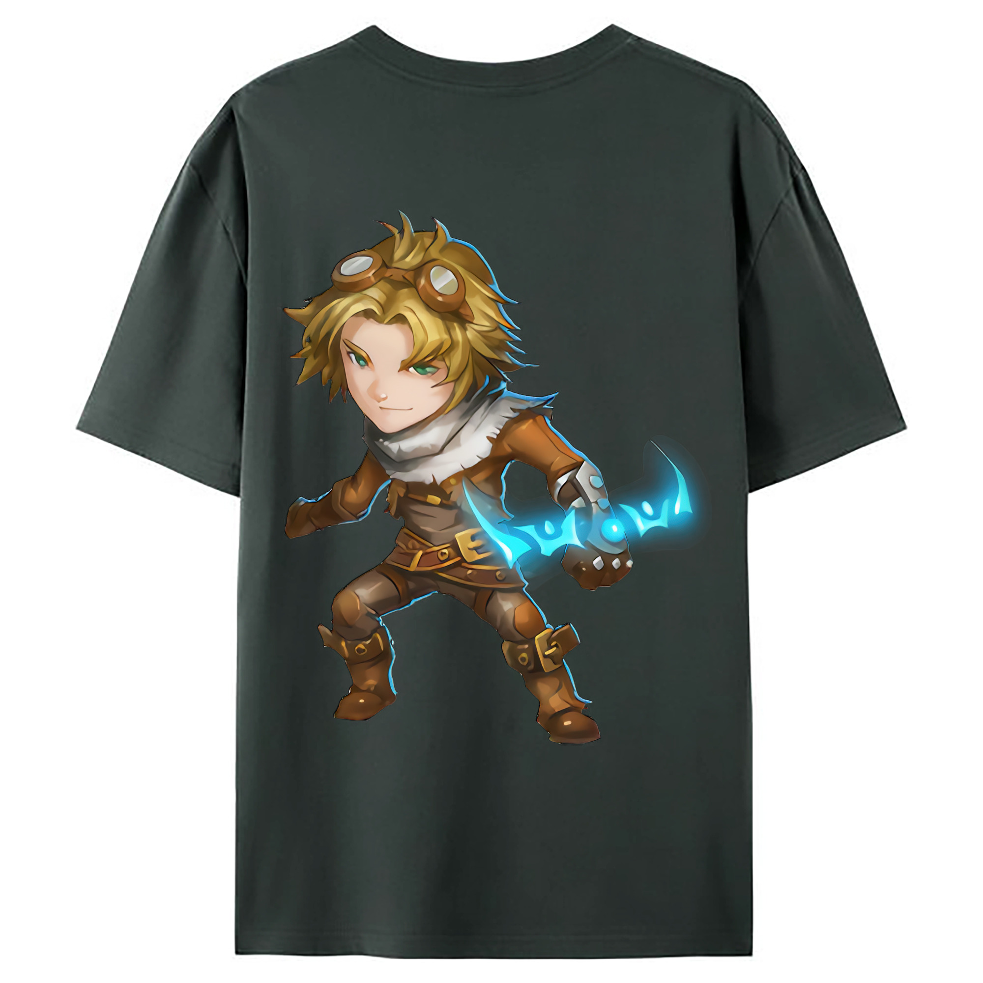 （画像用） リーグ・オブ・レジェンド League of Legends LOL 綿100％ メンズ半袖Tシャツ（バックプリント） 通気性